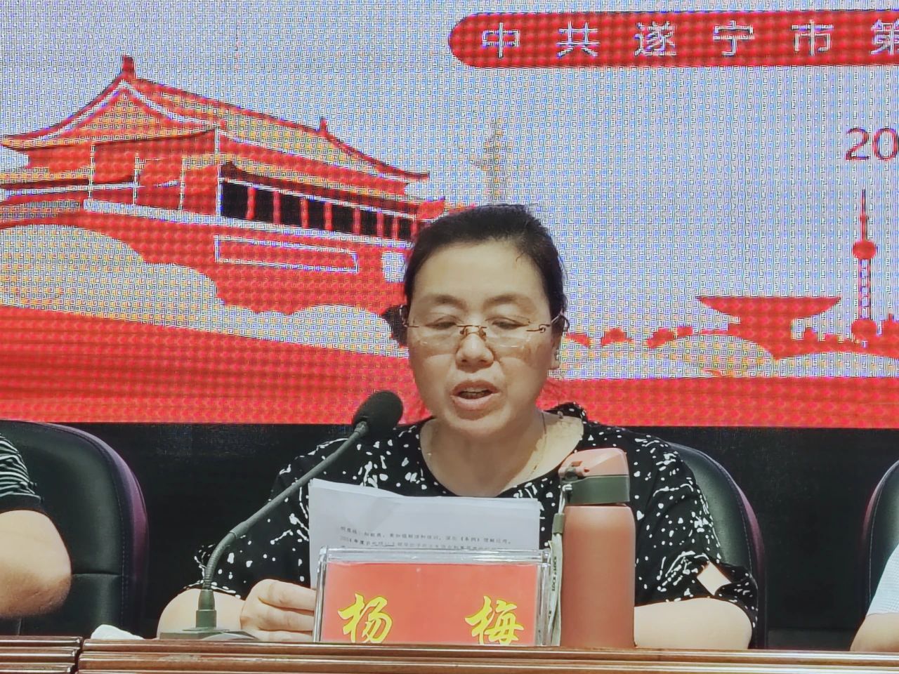 黨委副書記、紀委書記楊梅傳達文件精神.jpg